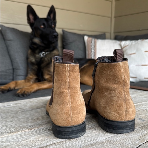 Karl Lagerfeld Brown Suede Ankle Boots - Picture 3 of 5